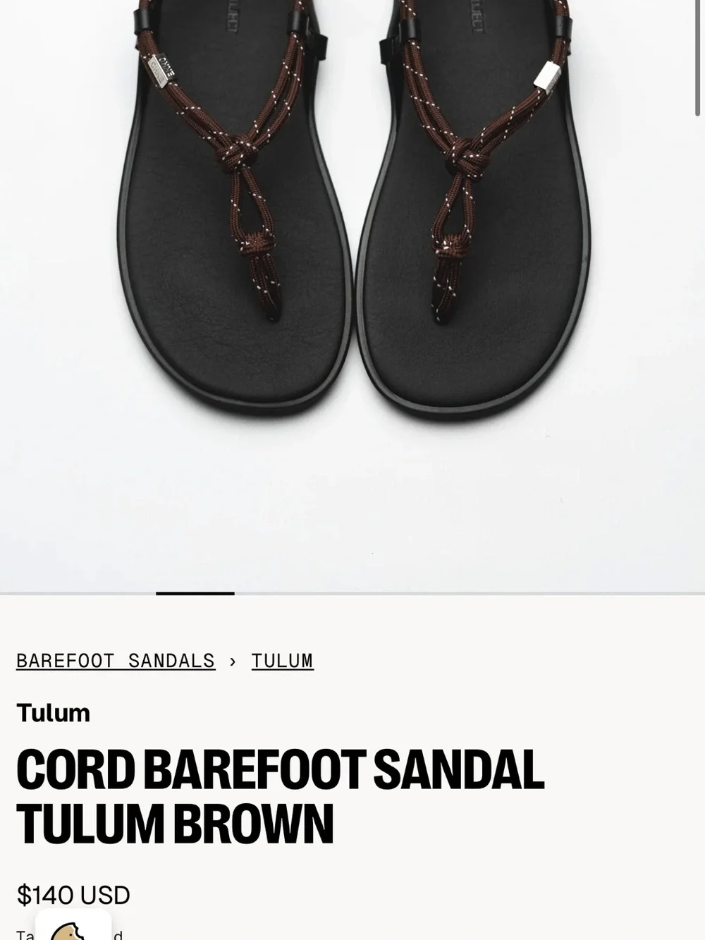 Ohne Project CORD Barefoot Sandals – Tulum Brown (42 eu size, new)